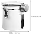 Coffee Bean Sealed Canister with Spoon, Stainless Steel Storage Jar - Image 2