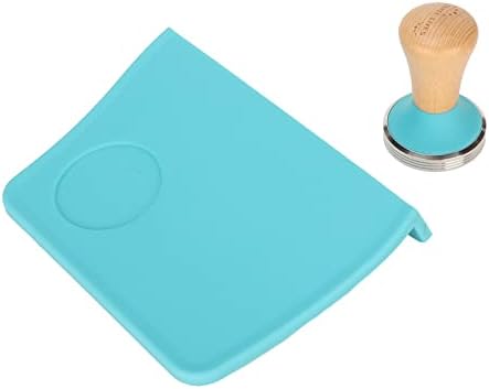 Coffee Powder Press Tool Set with Wooden Handle, Flat Base, Non Slip Silicone Tamper Mat with Slot, Blue, 51mm Hammer Diameter, for Home Office or Beverage Shop (51mm / 2.01in Tamper) - Image 5