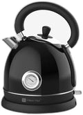 CULINARY CHEF Retro Electric Hot Water Kettle with Speed Boil Tech, Bpa-Free, 1.8, Stainless Steel, Black by CULINARYCHEF
