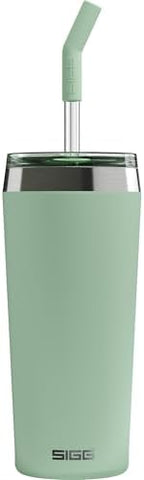SIGG - Insulated Mug - Travel Mug Helia - With Durable Glass Straw & Cleaning Brush - Leakproof - BPA Free - 18/8 Stainless Steel - 15oz/20oz by SIGG