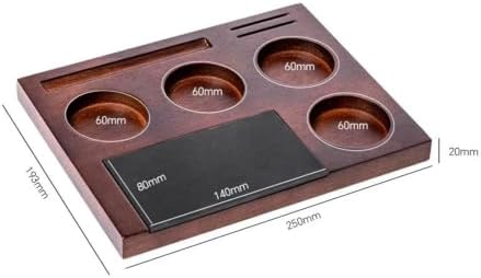 51-58mm Coffee Tamper Station Stand With Knock Box Wooden Coffee Organizer Box For Portafilter Tamper Distributor &Puck Screen(Single layer) - Image 2