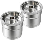Reusable Coffee Capsules，Coffee Machine Stainless Steel Filling Pods Rich Cream,Compatible With Illy，X7 Y3 Y5(2PCS) by Unknown