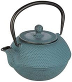 IBILI 40 Oz Azul Cast Iron Teapot | Made in Spain | Floral Design, Stainless Steel Infuser, Enameled Interior, Stovetop & Induction Compatible, Japanese Kettle for Loose Leaf Tea, Tetsubin Design Blue by IBILI
