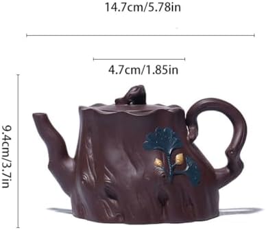 REIK Tea Pot Creative Tree Stump Teapot Handmade Large Capacity Teapot Office Desktop Purple Clay Teapot Teapot for Infuser - Image 2