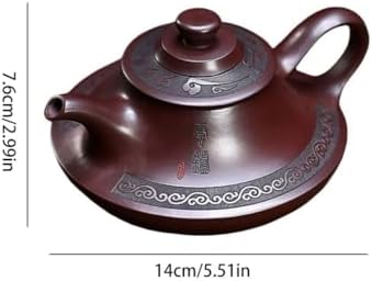 Tea Kettle Creative Purple Clay Teapot Home Tea Room Red Clay Carved Cloud Furnace Teapot Ceramic Tea Infuser - Image 2