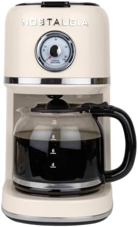 Nostalgia Classic Retro 10 Cup Coffee Maker, Cream by Nostalgia