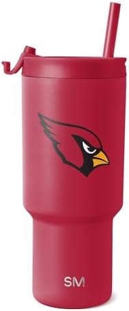 Simple Modern Arizona Cardinals Tumbler with Flip Lid, Straw 30oz | NFL by Unknown