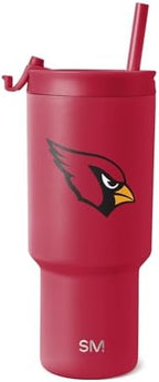Simple Modern Arizona Cardinals Tumbler with Flip Lid, Straw 30oz | NFL by Unknown