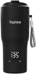 Tastee Heated Coffee Mug – 12oz Portable Travel Mug with 1℉ Precise Temperature Control, 8-Hour Heat Retention, 30W Fast Charging, Leak-Proof, Wide Mouth, Gift-Ready for Office, Home & Outdoor(Black) by Tastee