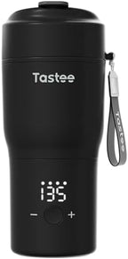 Tastee Heated Coffee Mug – 12oz Portable Travel Mug with 1℉ Precise Temperature Control, 8-Hour Heat Retention, 30W Fast Charging, Leak-Proof, Wide Mouth, Gift-Ready for Office, Home & Outdoor(Black) by Tastee