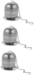 PRETYZOOM 3pcs Loose Leaf Tea Infuser Stainless Steel Tea Strainer Ball with Base for Home and Office Use Fine Mesh Design for Natural Filtering by PRETYZOOM
