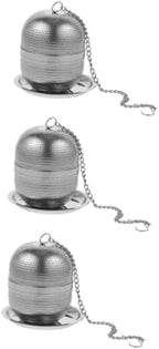 PRETYZOOM 3pcs Loose Leaf Tea Infuser Stainless Steel Tea Strainer Ball with Base for Home and Office Use Fine Mesh Design for Natural Filtering by PRETYZOOM