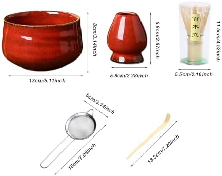 Matcha Whisk and Bowl Set – Complete Japanese Tea Tool Kit for Ceremonial Use | 5-Piece Maatcha Maker Includes Scoop, Chasen, Sifter, Ceramic Cup, Bamboo Accessories for Brewing Green Tea at Home - Image 5