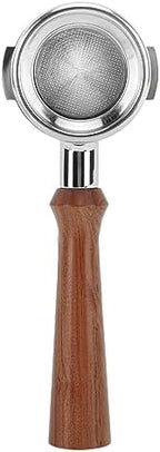 58mm Bottomless Coffee Portafilter, Single Layer Aluminum Alloy Portafilter Handle, Wooden Handle for Expobar Rocket Faema Wega EM19M2 Gemilai Casadio Ascaso Sanremo La Cimbali (F Rosewood) - Image 7