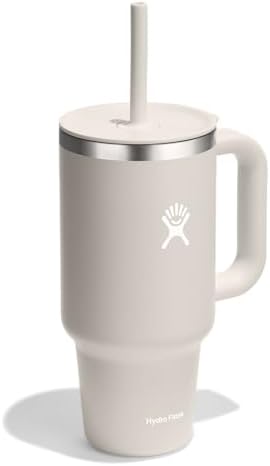 Hydro Flask 32 Oz Travel Tumbler with Handle, Lid and Straw - Insulated Stainless Steel in 32 Oz Oat Tan - Image 3