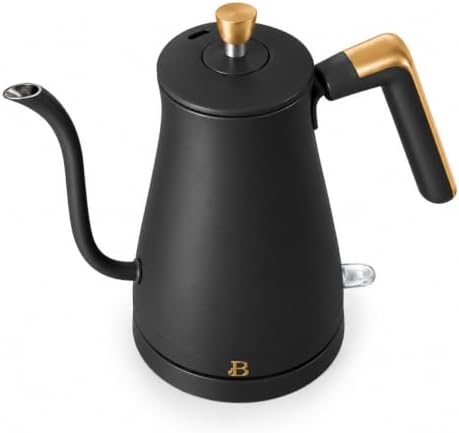 Beautiful Electric Gooseneck Kettle, 1 Liter, 1200W, Stainless Steel Interior, Fast Boil, Precision Pour Spout, Auto Shut-Off & Boil-Dry Protection (Black) by Unknown