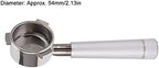 54mm 3 Ears Bottomless Coffee Portafilter, Food Grade Stainless Steel Espresso Portafilter with Black Handle, Coffee Machine Accessory Compatible with 8 Series (Silver) - Image 2