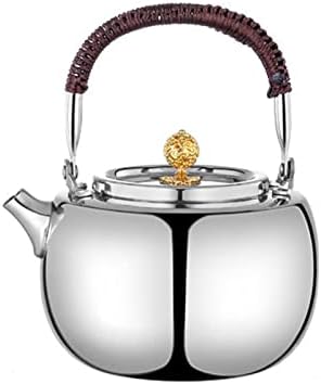Tea Pot 1000ML Kettle 304 Thickened Stainless Steel Teapot Teapot Household Induction Cooker Tea Set Office Tea Room Teapot Teapot for Infuser (Color : A) by UNNS