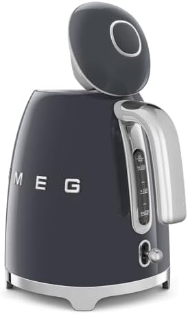 SMEG KLF03 Electric Kettle 1.7L (7 Cup), Retro Hot Water Boiler for Tea & Coffee, Fast Boiling, Auto Shut-Off, Soft Open Lid, 360° Swivel Base Countertop Kettle – Slate Grey - Image 4