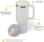 RTIC 40oz Road Trip Tumbler, Insulated, Ceramic Lined, Cool Grey - Image 3