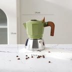 Stovetop Espresso Maker Moka Pot 2 Cup Italian Coffee Maker Color Green - Image 2