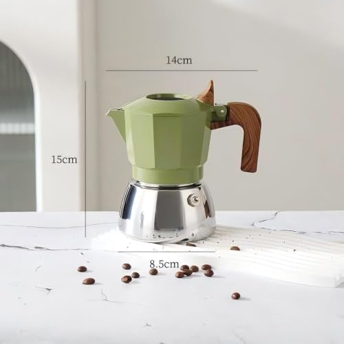 Stovetop Espresso Maker Moka Pot 2 Cup Italian Coffee Maker Color Green - Image 2