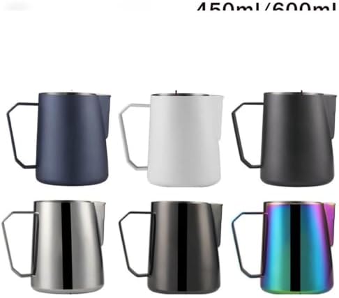 Milk Frother Cup Stainless Steel 304 Stainless Steel Tip Milk Foam Cup Fancy Frothing Pitcher Coffee Latte Art Tool 350ml/450ml/600ml(Black-A-350ml) - Image 7