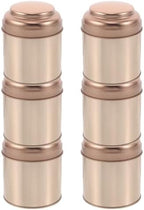 VICASKY 6pcs round Sealed Tea Canister Tin with Airtight Lid, Small Metal Storage Jars for Loose Leaf Tea, Coffee, and Spice Organization in Kitchen by VICASKY