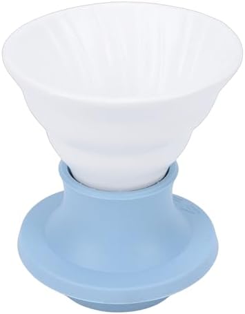 Pour Over Ceramic Coffee Dripper, Immersion Style Filter Brewing System, Manual Brew Maker with Water Control Heat Proof, Ideal for Home Office Use (Blue) - Image 2