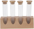 Glass Coffee Bean Storage Tubes, 70ml Airtight Jars with Wooden Stand by Toyvian