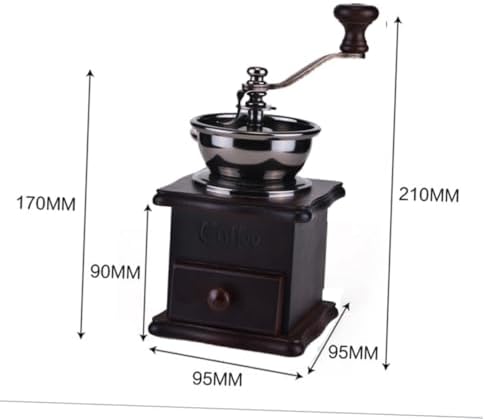 Manual Coffee Bean Hand Grinder Wooden Burr Mill for Grain - Image 2