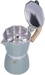 300ML Stovetop Espresso Maker Moka Pot Coffee Maker Coffee Pot Moka Maker Coffee Kettle for Gas Stove Ethanol Stove Electrothermal Furnace Home Kitchen (Lake blue) - Image 2