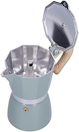 300ML Stovetop Espresso Maker Moka Pot Coffee Maker Coffee Pot Moka Maker Coffee Kettle for Gas Stove Ethanol Stove Electrothermal Furnace Home Kitchen (Lake blue) - Image 2