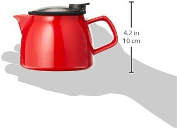 FORLIFE Bell Ceramic Teapot with Basket Infuser, 16-Ounce/470ml, Red - Image 4