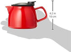 FORLIFE Bell Ceramic Teapot with Basket Infuser, 16-Ounce/470ml, Red - Image 4