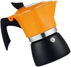 VICASKY Mocha Coffee Maker Espresso Coffee Pot 150ml Black and Orange Metal Stovetop Italian Octagonal Coffee Pot Household Hand Brewing for Home and Camping by VICASKY