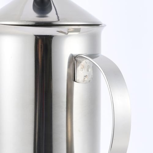 VICASKY Stainless Steel Hand Pump Milk Frother Manual Frothing Cup 600ml - Image 2
