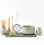 Ceramic Matcha Tea Set with Spouted Bowl, Bamboo Whisk for Tea Rituals by Unknown