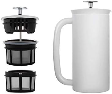 ESPRO - P7 French Press - Double Walled Stainless Steel Insulated Coffee and Tea Maker with Micro-Filter - Keep Drinks Hotter for Longer (Matte White, 18 Oz) Cleaning Powder - Image 2