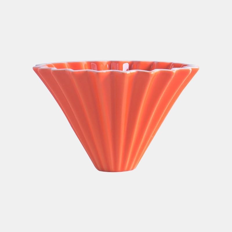 Ceramic Coffee Dripper Pour Over Coffee Maker Handmade Origami Coffee Filter Cup Flower Shape Funnel Drip Cafe Cake Cup Home(Orange,3-4CUP) - Image 2