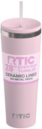 RTIC 28oz Everyday Tumbler, Insulated, Ceramic Lined, Pale Pink by RTIC