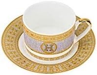 Imperial I12-620, Porcelain Tea Set for 6, 6 Teacups (8 Oz) and 6 saucers (6'' Dia), Mosaic Designed Bone China Tea Party Set, Wedding Gift - Image 2