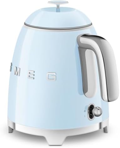 SMEG Mini 50's Retro Style 3 Cup Electric Kettle with Double Wall Anti Slip Base and Water Level Indicator (Pastel Blue) - Image 3