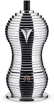 Alessi MDL02/6 B "Pulcina" Stove Top Espresso 6 Cup Coffee Maker in Aluminum Casting Handle And Knob in Pa, Black - Image 2