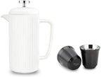 Easyworkz Porcelain French Press and Double Wall Insulated Metal Demitasse Cups by Easyworkz