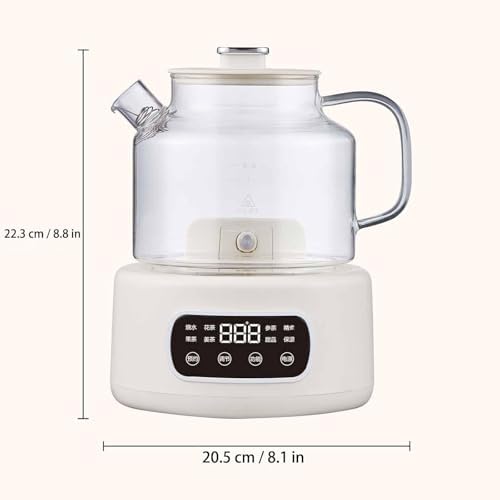Glass Electric Kettle 1.2L Health Pot, Microcomputer Temperature Control, Boil-Dry Protection, Heat-Resistant Borosilicate Glass Tea Kettle for Home Office Dorm - Image 2