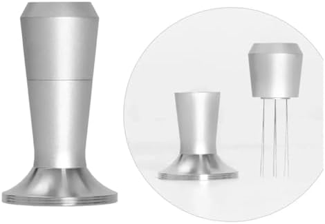 2 In 1 51mm/53mm/58mm Espresso Presser Tamper And WDT Stirrer Distribution With Stainless Steel Needles Coffee Tools，Easy Clean(51mm-Silver) - Image 2