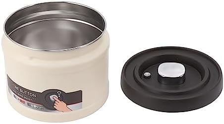Greensen Vacuum Sealed Coffee Container, Stainless Steel Airtight Storage Canister for Ground Coffee Beans Tea Nuts with Press Type Seal, Measuring Scoop, 1600ML, Beige - Image 4