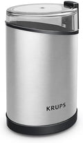 Krups Coffee Grinder, Fast-Touch, 3oz, 85g bean hopper - Easy to Use, One Touch Operation - 200 Watts - Espresso Grinder, Spice Grinder, 2 to 12 cup Coffee Bean Grinder, Silver by KRUPS