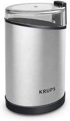 Krups Coffee Grinder, Fast-Touch, 3oz, 85g bean hopper - Easy to Use, One Touch Operation - 200 Watts - Espresso Grinder, Spice Grinder, 2 to 12 cup Coffee Bean Grinder, Silver by KRUPS